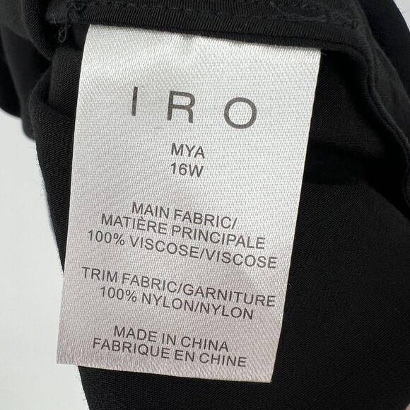 IRO‎ Top Womens 40 Lace Black Cold Shoulder Cut Out Blouse Designer - Picture 9 of 10